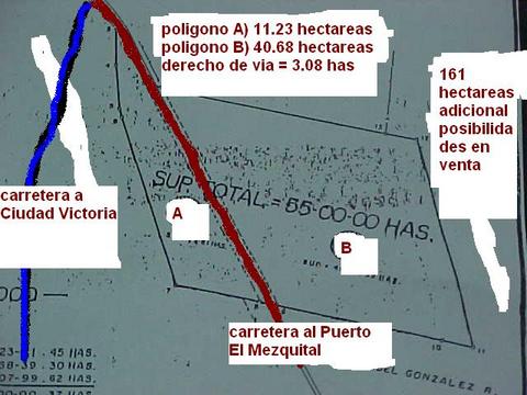 55 a 216 hectareas, Terreno Venta, Matamoros Tamaulipas Mexico. frente a carretera